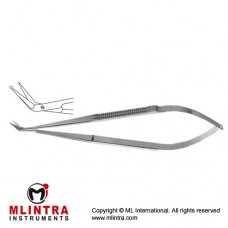 Micro Vascular Scissors Fine Blades - One Blade with Probe Tip - Angled 45° Stainless Steel, 16.5 cm - 6 1/2"